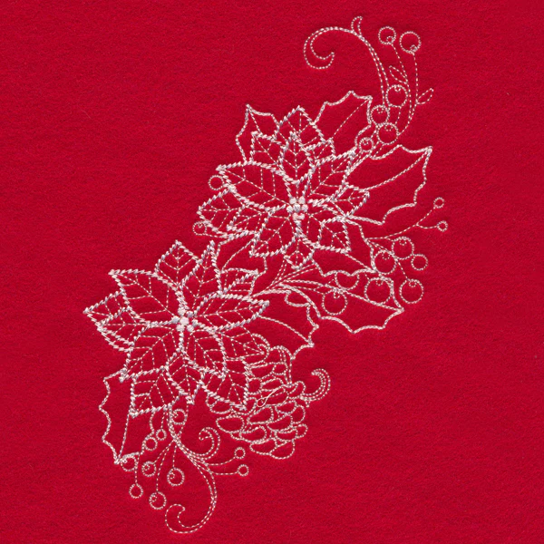 Blissful Poinsettia Spray (Whitework) - Image 4