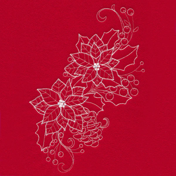 Blissful Poinsettia Spray (Whitework) - Image 6
