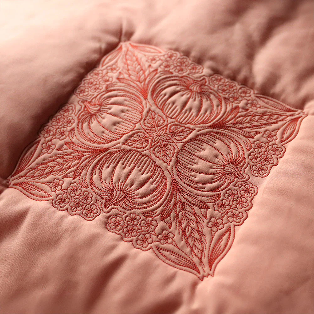 Blissful Pumpkin Kaleidoscope Square