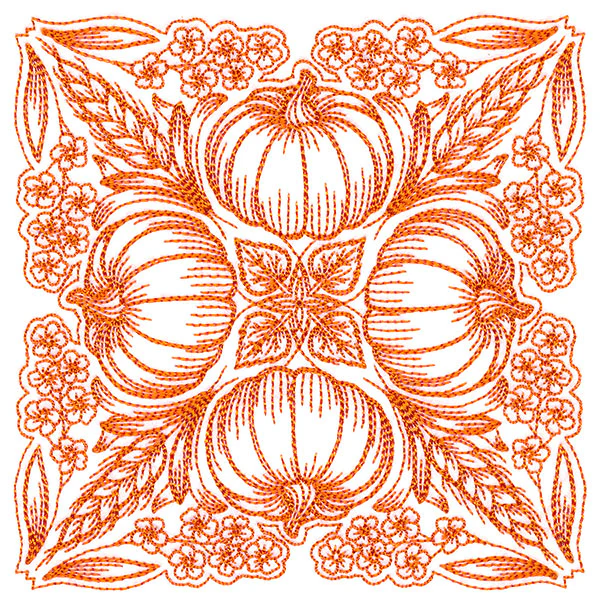 Blissful Pumpkin Kaleidoscope Square - Image 4