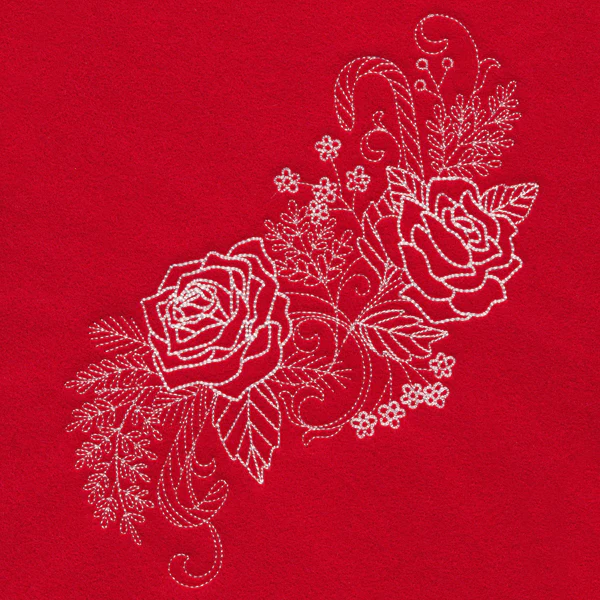 Blissful Rose Spray (Whitework) - Image 2