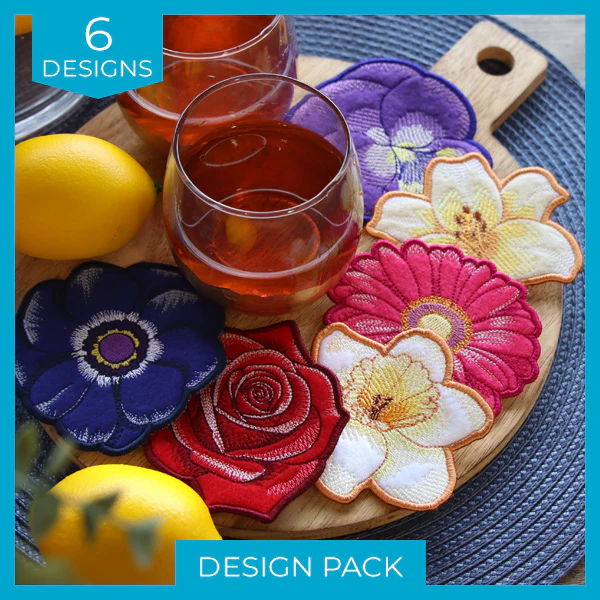 Bloom Coasters (In-the-Hoop) Design Pack - Image 3