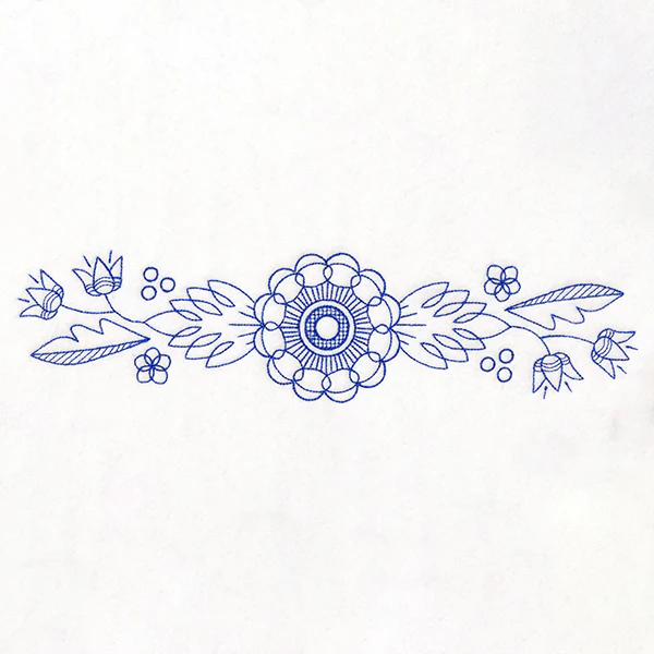 Blooming Dahlia Border (Bluework)