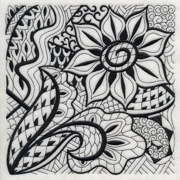 Blooming Elegance (Blackwork)