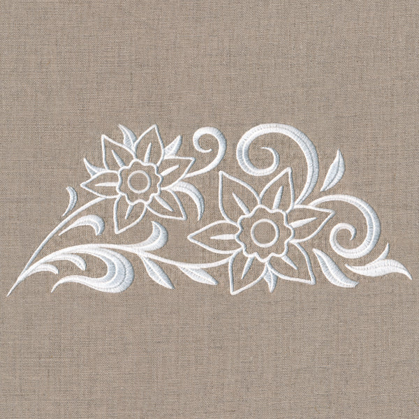 Blooming Floral Border (Whitework) - Image 2