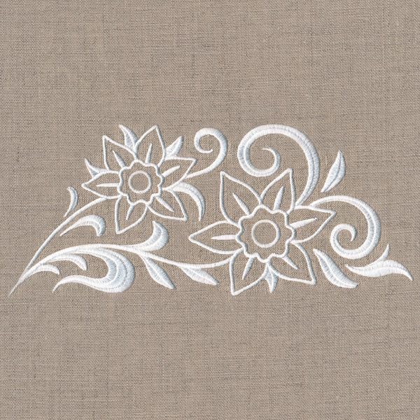 Blooming Floral Border (Whitework) - Image 3
