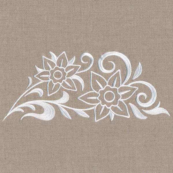 Blooming Floral Border (Whitework) - Image 6
