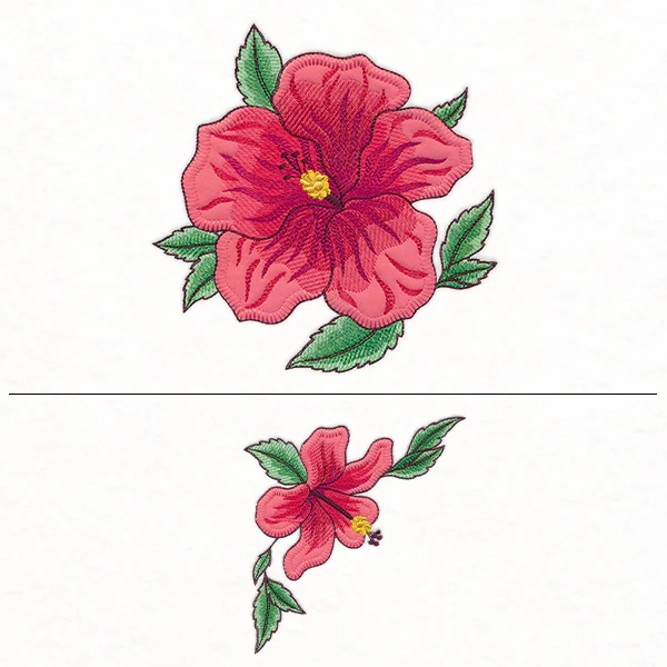 Blooming Hibiscus Pillow Pair (Heirloom Applique) - Image 3