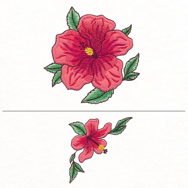Blooming Hibiscus Pillow Pair (Heirloom Applique) - Image 4