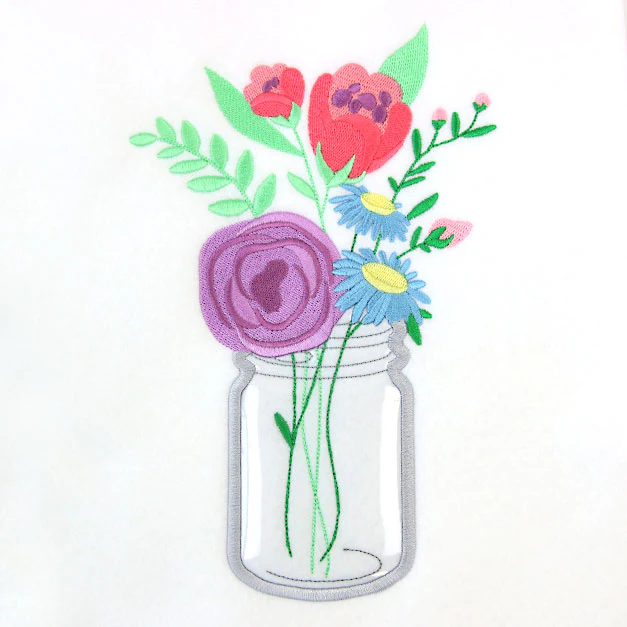Blooming Petal Party Mason Jar (Vinyl Applique) - Image 2