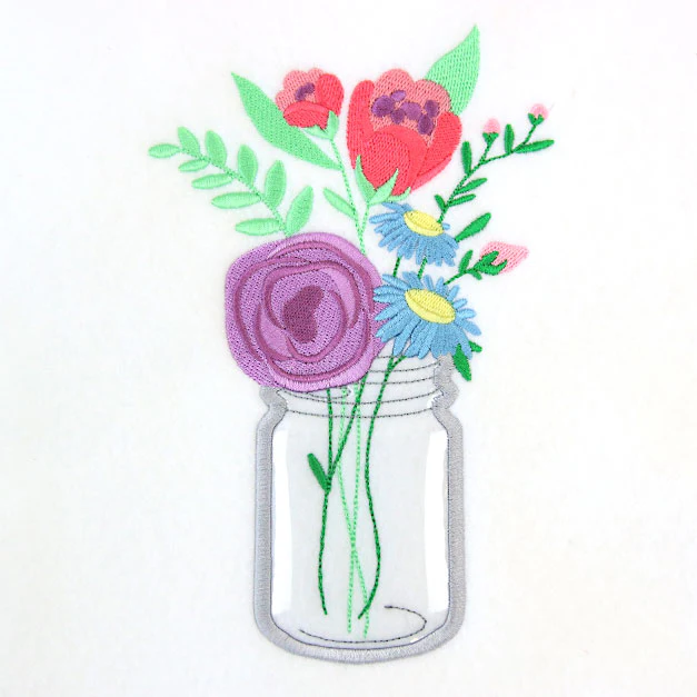 Blooming Petal Party Mason Jar (Vinyl Applique) - Image 3
