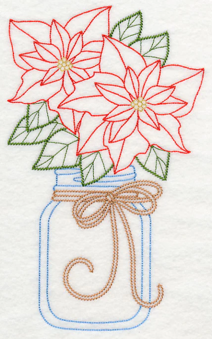 Blooming Poinsettias in Mason Jar (Vintage) - Image 5