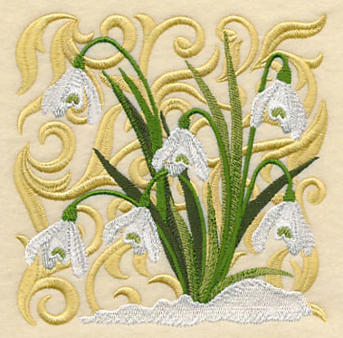 Blooming Snowdrops Square - Image 4