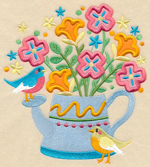 Blooming Watering Can (Multi-Piece Applique) - Image 4