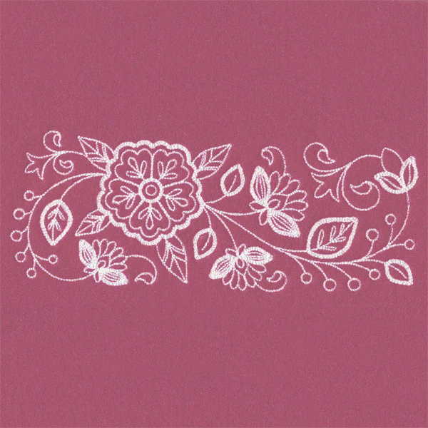 Blossoming Botanical Border (Whitework) - Image 2