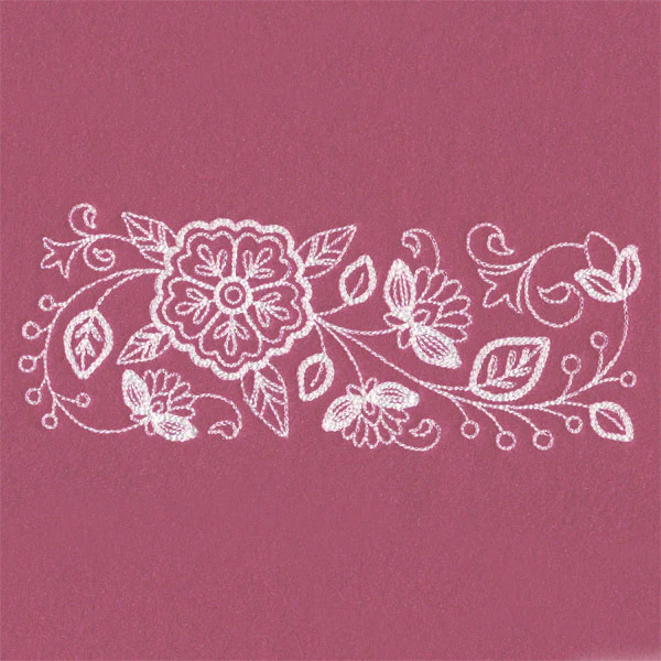 Blossoming Botanical Border (Whitework) - Image 4