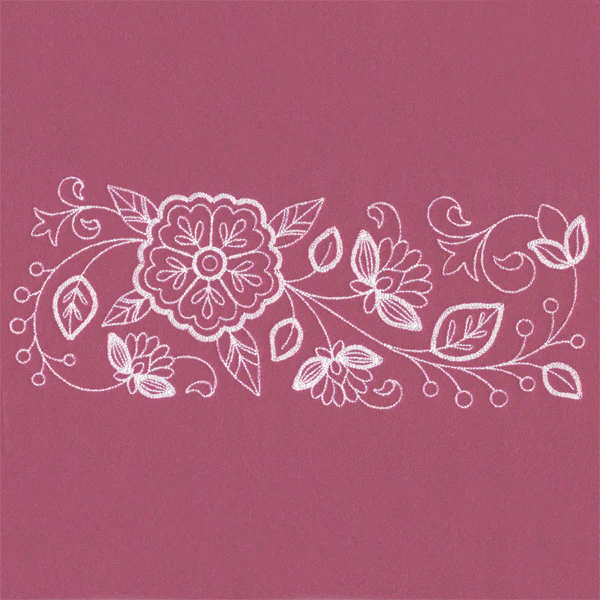 Blossoming Botanical Border (Whitework) - Image 5