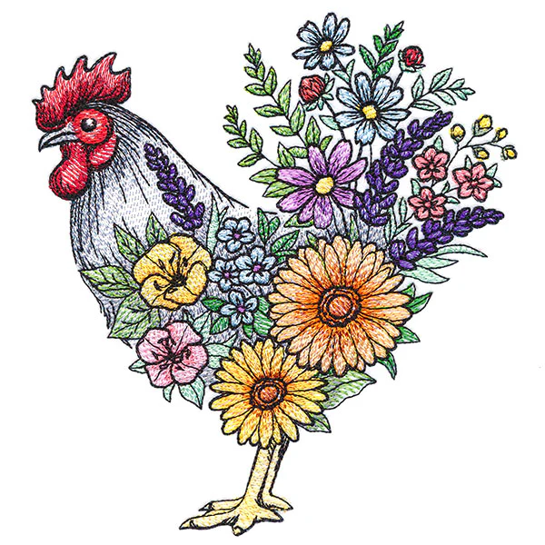 Blossoming Rooster in Flowers - Image 5