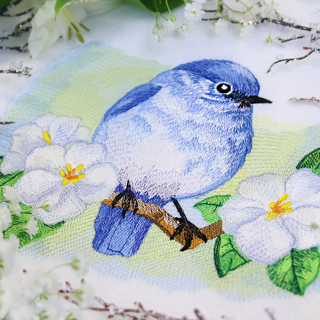 Blossoms & Bluebird in Watercolor - Image 2