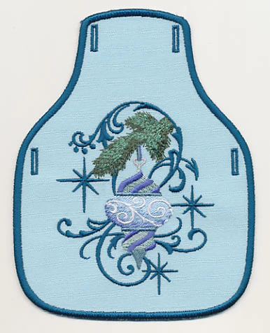 Blue Christmas Ornament and Echo 2 Bottle Apron (In-the-Hoop)