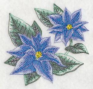 Blue Christmas Poinsettia Sketch - Image 5