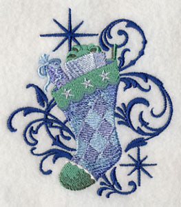 Blue Christmas Stocking and Echo - Image 3