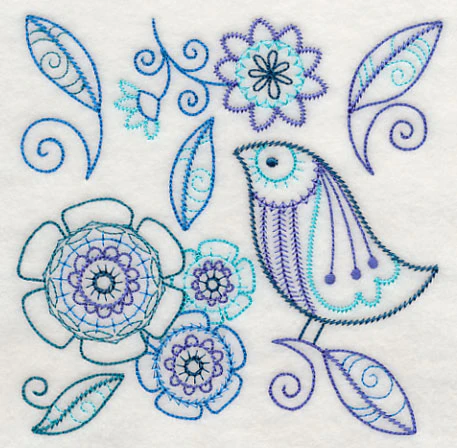 Blue Harmony Bird 5 (Vintage) - Image 3