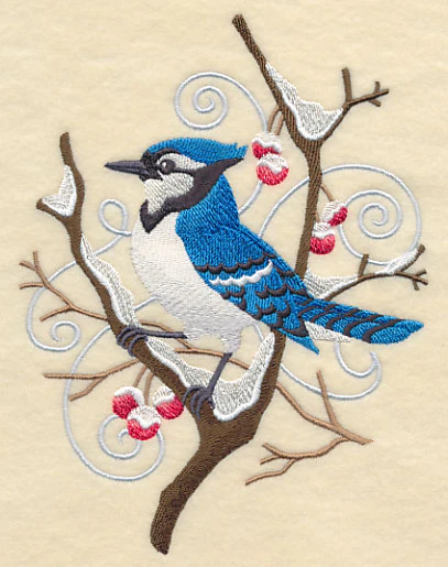 Blue Jay and Winter Branch Wedge - Image 3