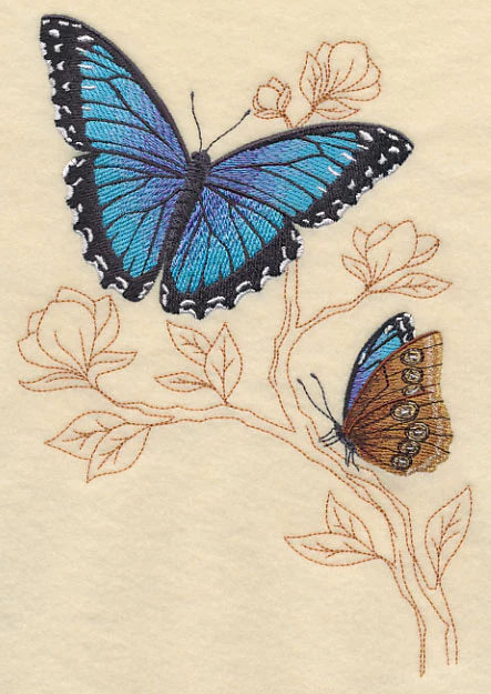 Blue Morpho with Delicate Branches - Image 2