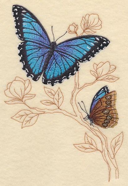 Blue Morpho with Delicate Branches - Image 3