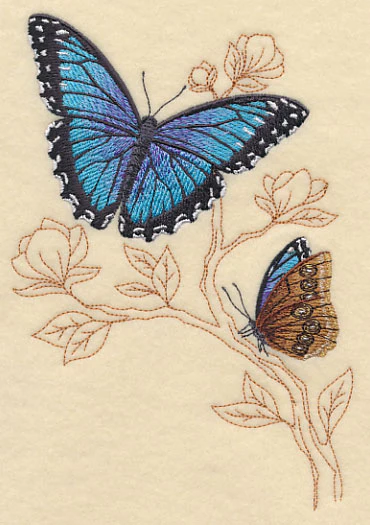 Blue Morpho with Delicate Branches - Image 4