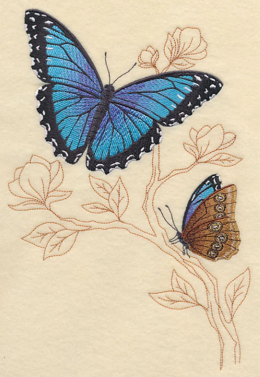 Blue Morpho with Delicate Branches - Image 5