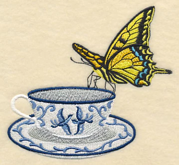 Blue Willow Tea - Cup and Butterfly 2 - Image 2