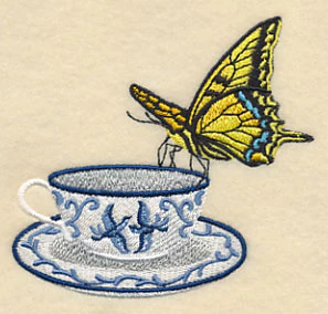 Blue Willow Tea - Cup and Butterfly 2 - Image 3