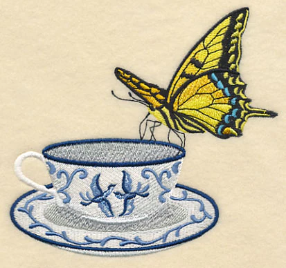Blue Willow Tea - Cup and Butterfly 2 - Image 4