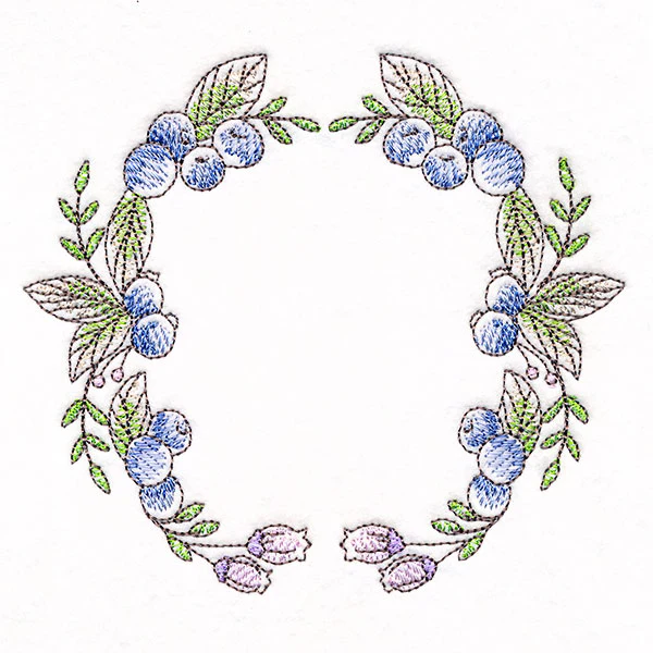 Blueberries and Flowers Wreath - Image 4