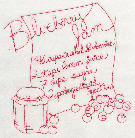 Blueberry Jam (Redwork) - Image 2