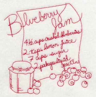 Blueberry Jam (Redwork) - Image 4