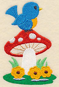 Bluebird on Toadstool - Image 2