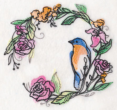 Bluebird Wreath in Watercolor - Image 3