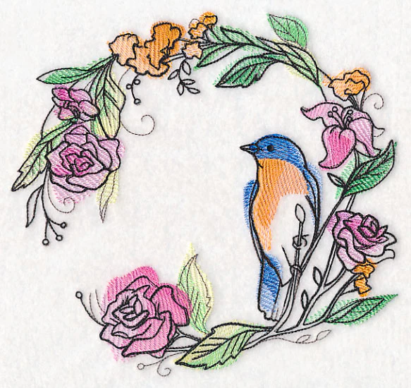 Bluebird Wreath in Watercolor - Image 6