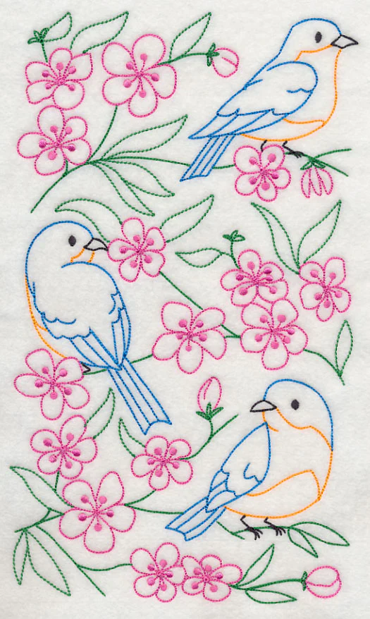 Bluebirds in Blossoms 1 (Vintage) - Image 5