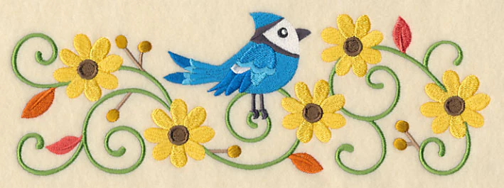 Bluejay and Black-Eyed Susans Border - Image 2