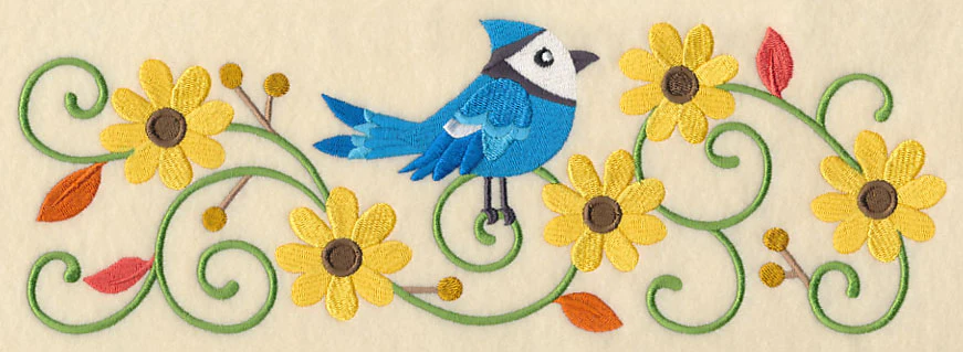 Bluejay and Black-Eyed Susans Border - Image 5