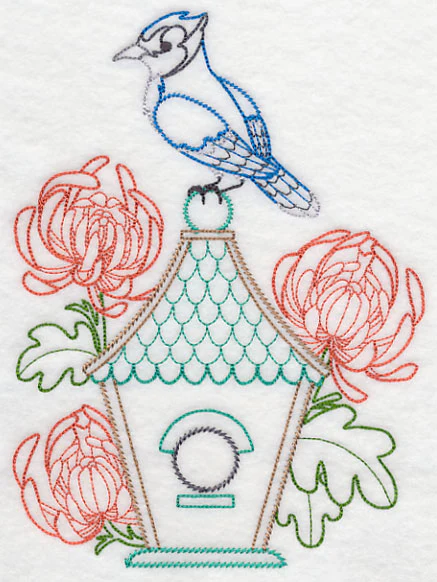 Bluejay and Chrysanthemums (Vintage) - Image 4