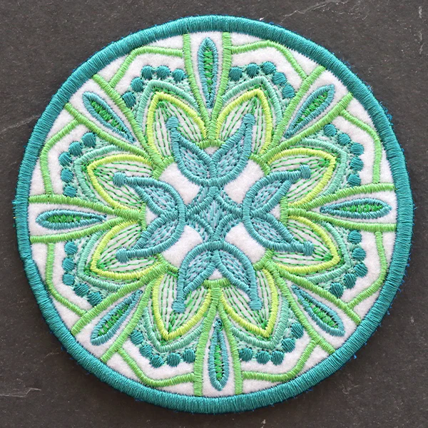 Bohemian Kaleidoscope Circle Coaster (In-the-Hoop) - Image 4