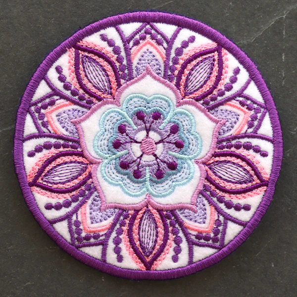 Bohemian Kaleidoscope Flower Coaster (In-the-Hoop) - Image 5