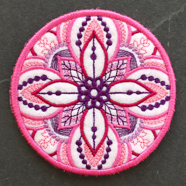 Bohemian Kaleidoscope Mandala Coaster (In-the-Hoop) - Image 5