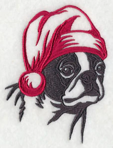 Boston Terrier Silhouette with Santa Hat - Image 3