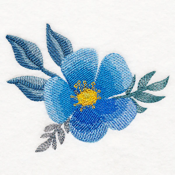 Botanical Blues Flower Accent in Watercolor - Image 3